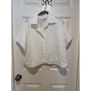 Self Contrast by Anthropologie - textured white blouse